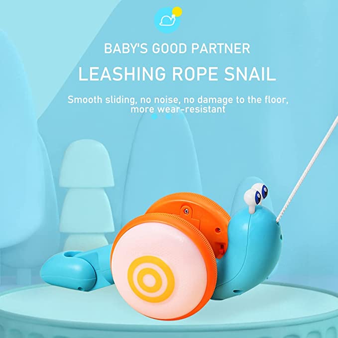 Pull Rope Snail Walking Toy with Music & Light
