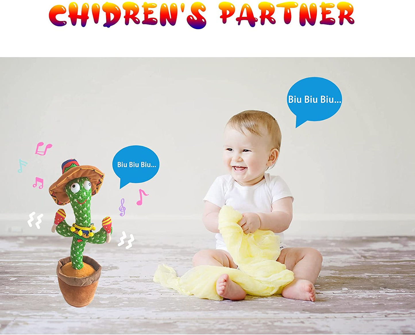 【Toys】Dancing Cactus Plush Toy - USB Charging,Sing Songs,Recording,Repeats and emit Colored Lights,Gifts of Fun Toys for Boys and Girls