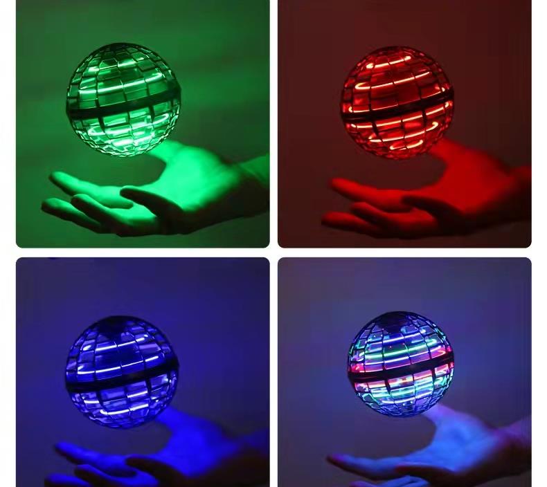Flynova Pro Flying Spinner Ball Toy Multi Color LED Lights Complete Tested  Works 